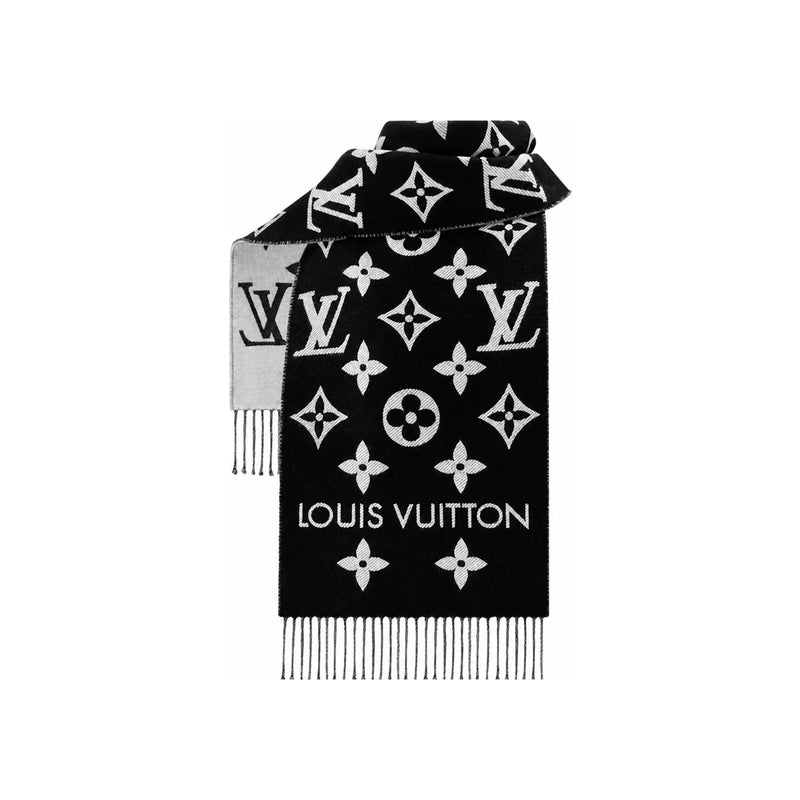 Louis Vuitton LV Essential Wool Scarf Muffler Gray Scarf
