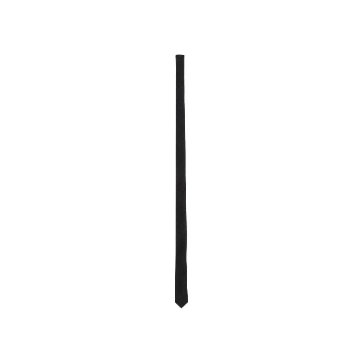 Saint Laurent Monogram Silk Narrow Tie Black