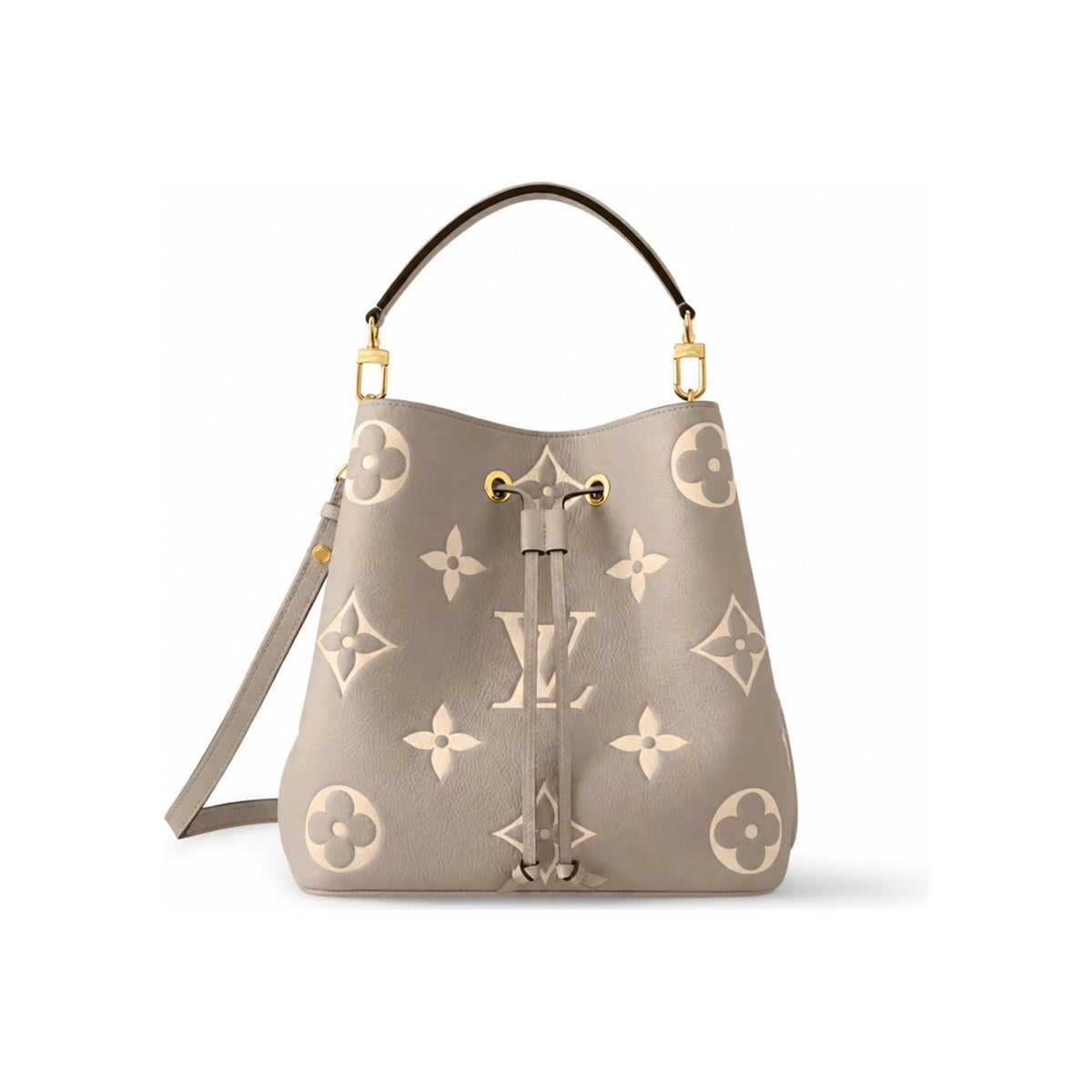 Louis Vuitton NeoNoe MM Tourterelle Gray Cream Shoulder Bag
