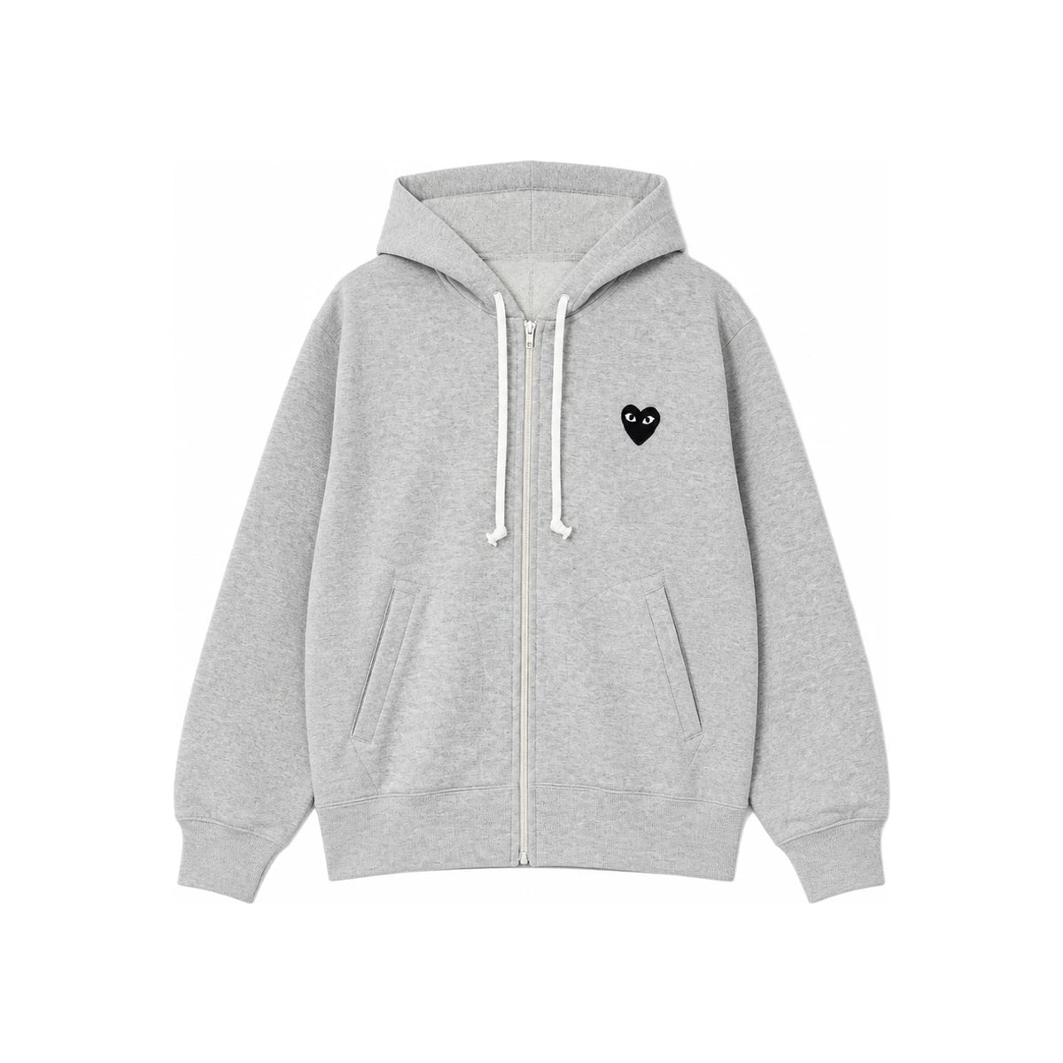Comme des Garcons Unisex Black Heart Patch Zip Hoodie AX T302 051 GREY
