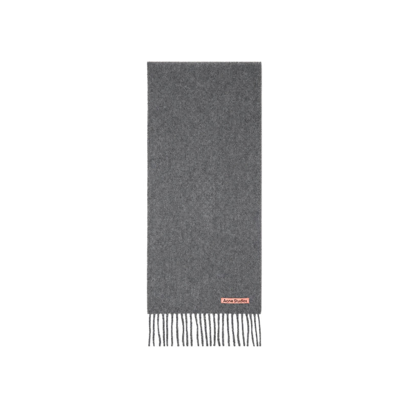 Acne Studios Grey Melange Fringe Wool Skinny Scarf CA0218 990