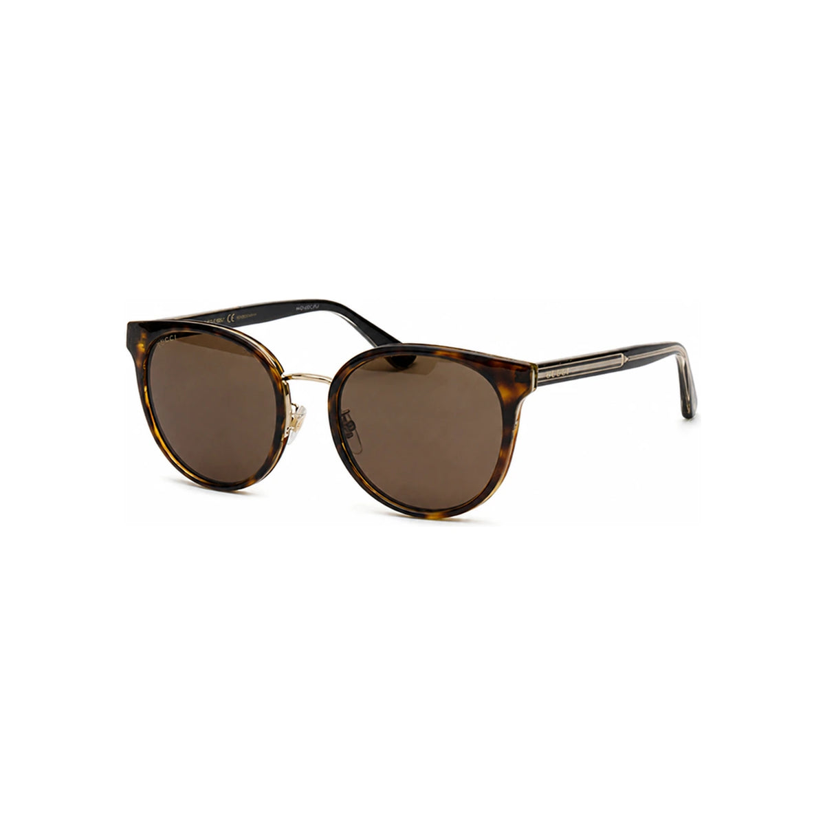 GUCCI Round Acetate Sunglasses Asian Fit Unisex Brown