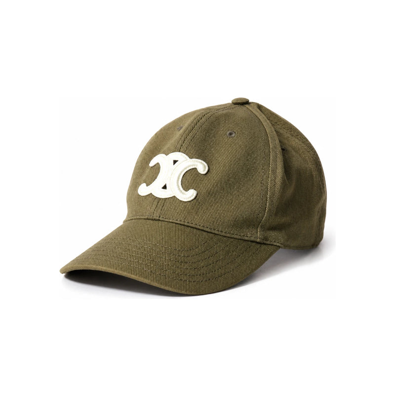 CELINE Triomphe Baseball Cap Cotton Drill Black Cap