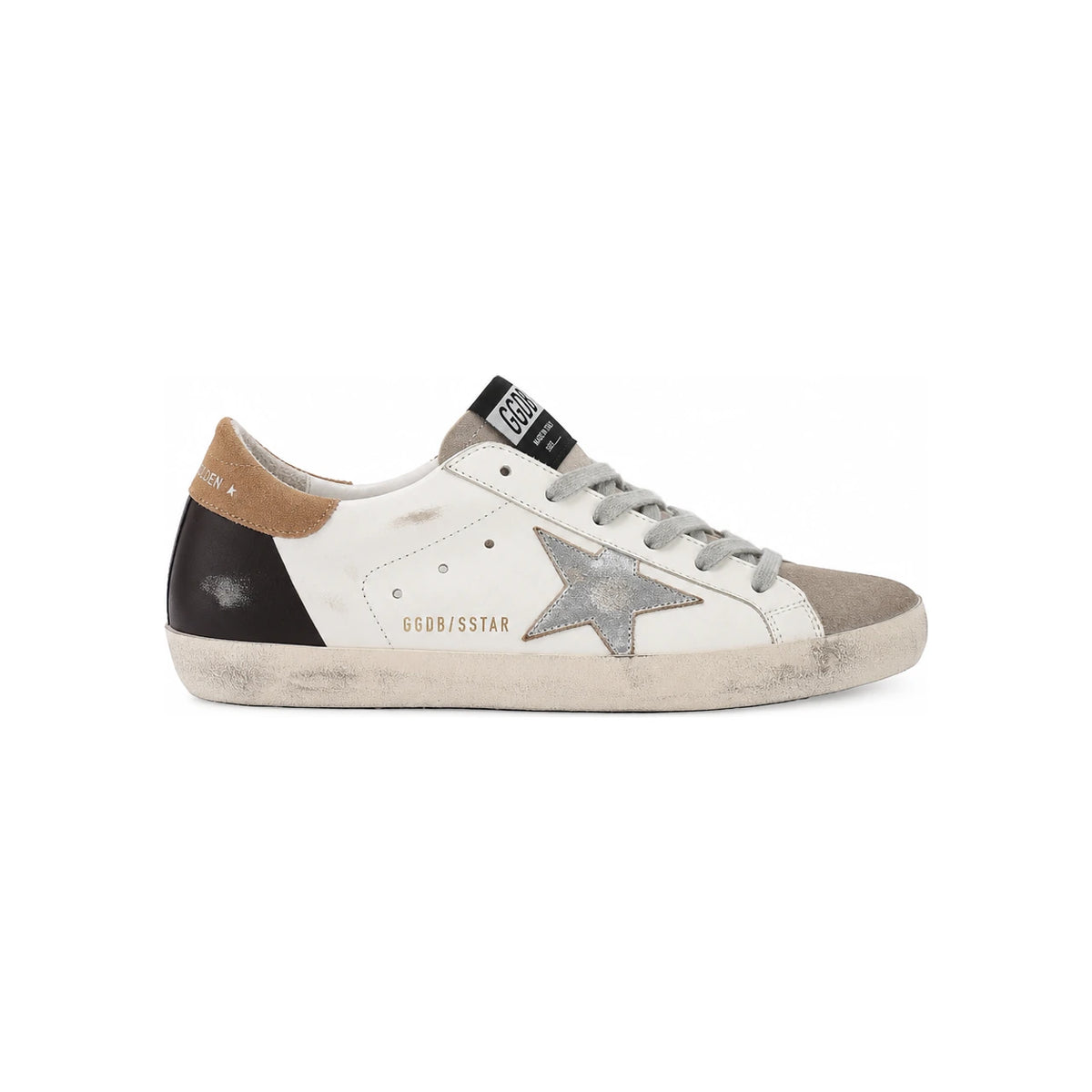 GOLDEN GOOSE Superstar Shiny Low-Top Sneakers Men White Silver Leather