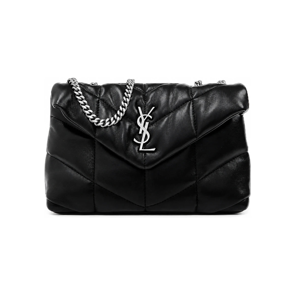 Saint Laurent Monogram Puffer Leather Shoulder Bag Black