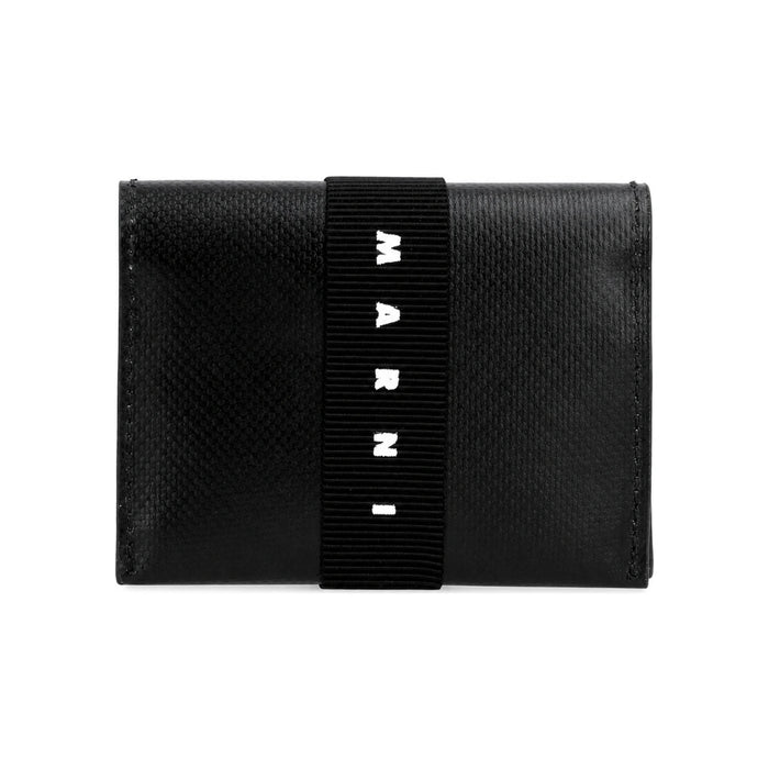 Marni Origami PVC Band Card Holder Wallet Black
