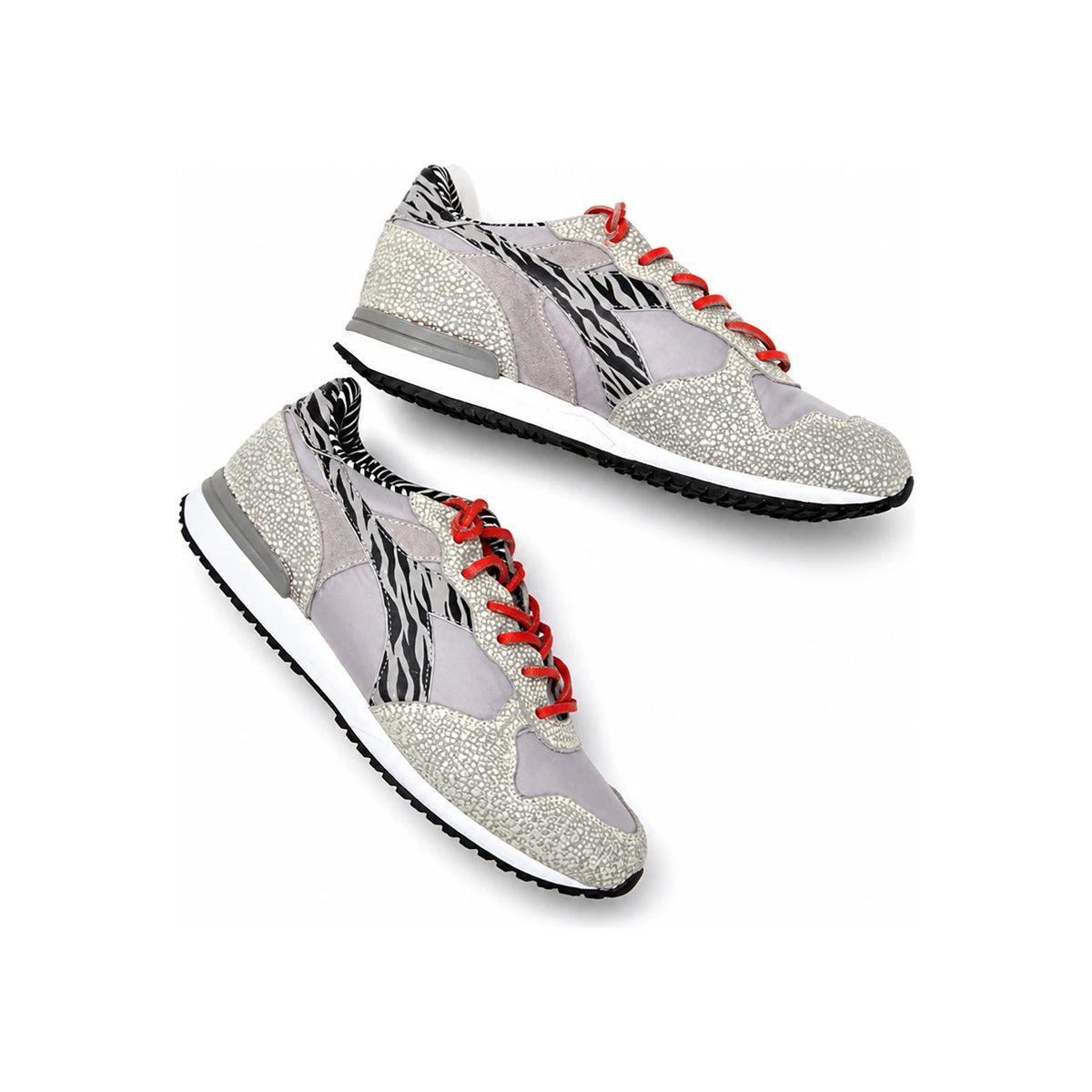 Diadora Zebra Print Trident Low-Top Sneakers for Men 159986 01 75072