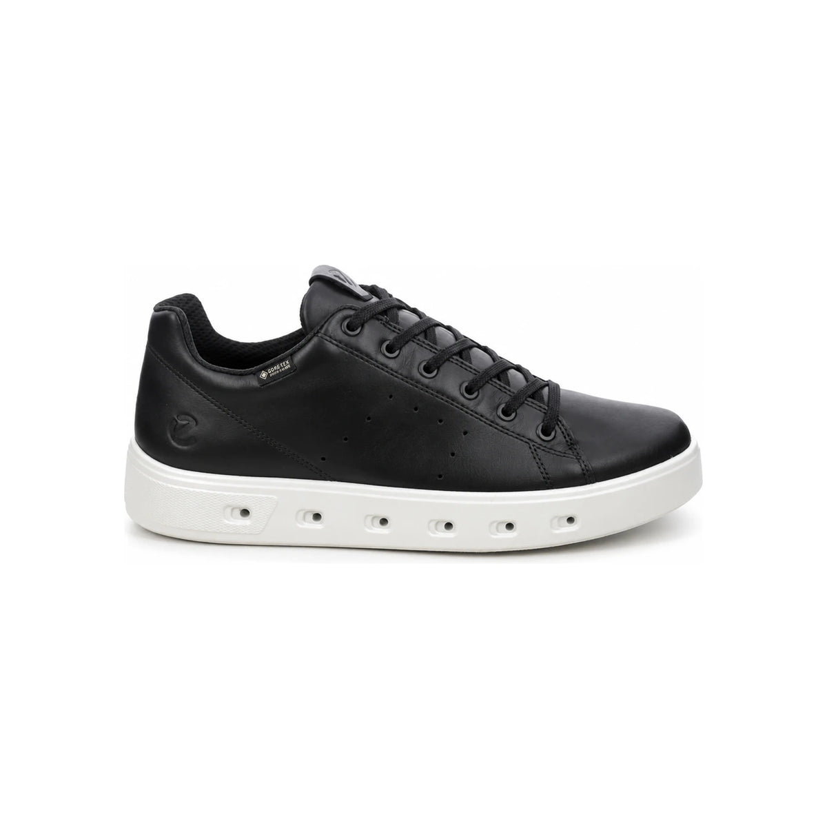 ecco Black Leather Street 720 Low-Top Sneakers for Men