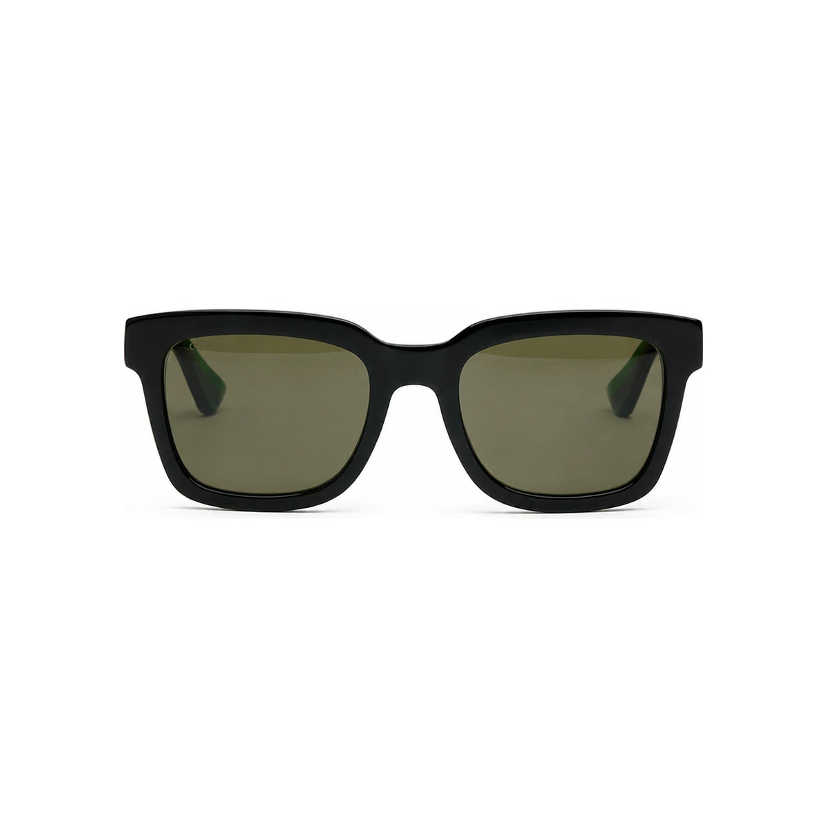 GUCCI Acetate Square Stripe Temple Sunglasses Black Unisex