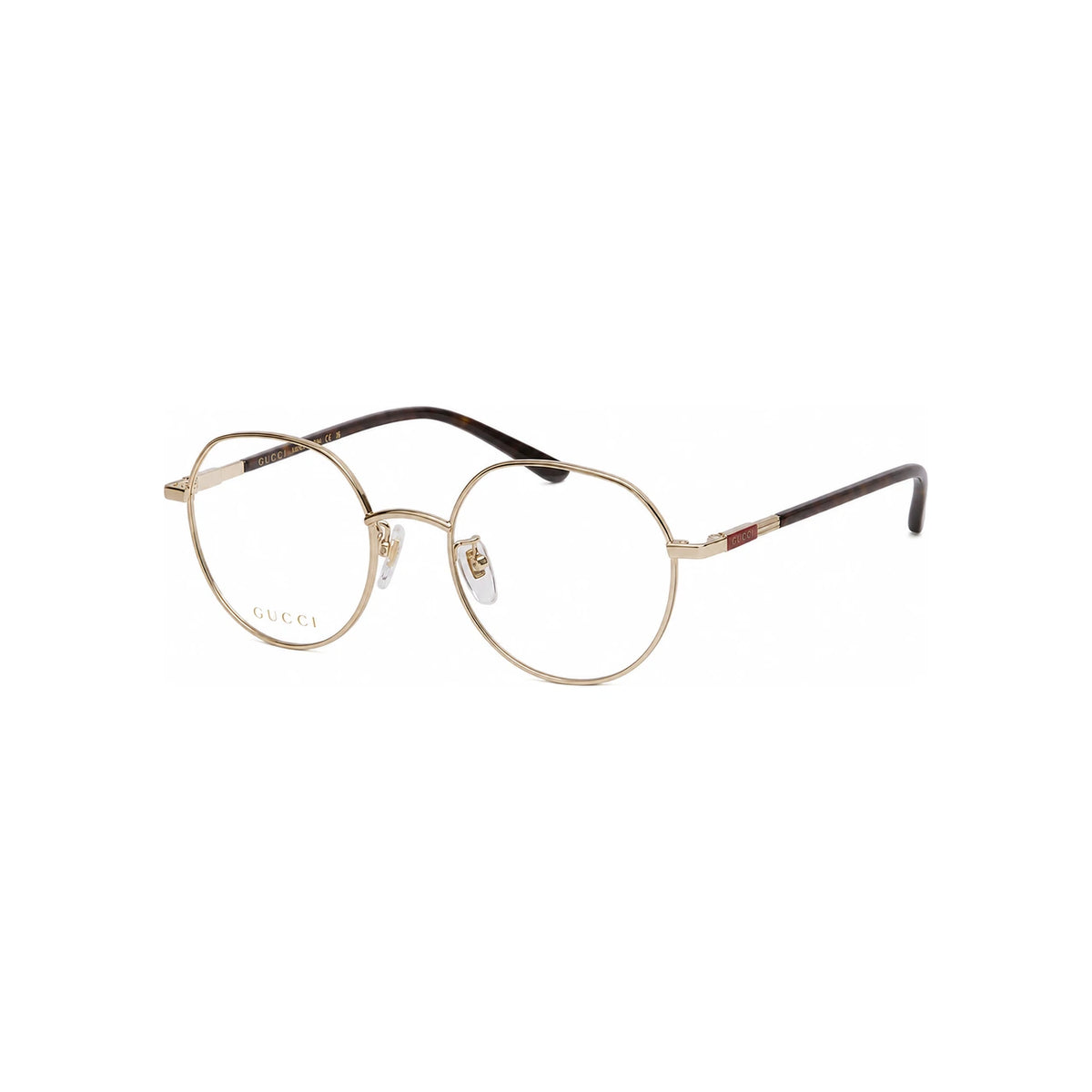 GUCCI Gold Metal Round Eyeglass Frames