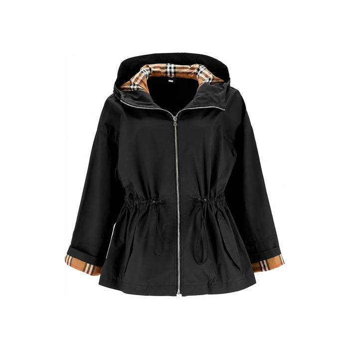 BURBERRY Birley Drawstring Hooded Jacket Black Women