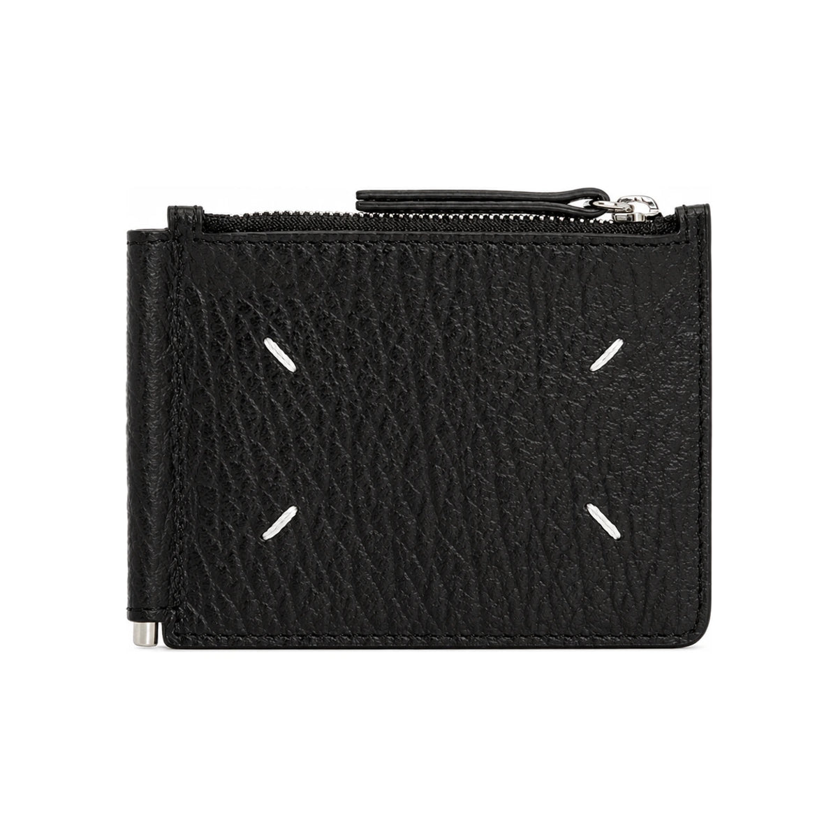 Maison Margiela Black Stitch Money Clip Bifold Wallet