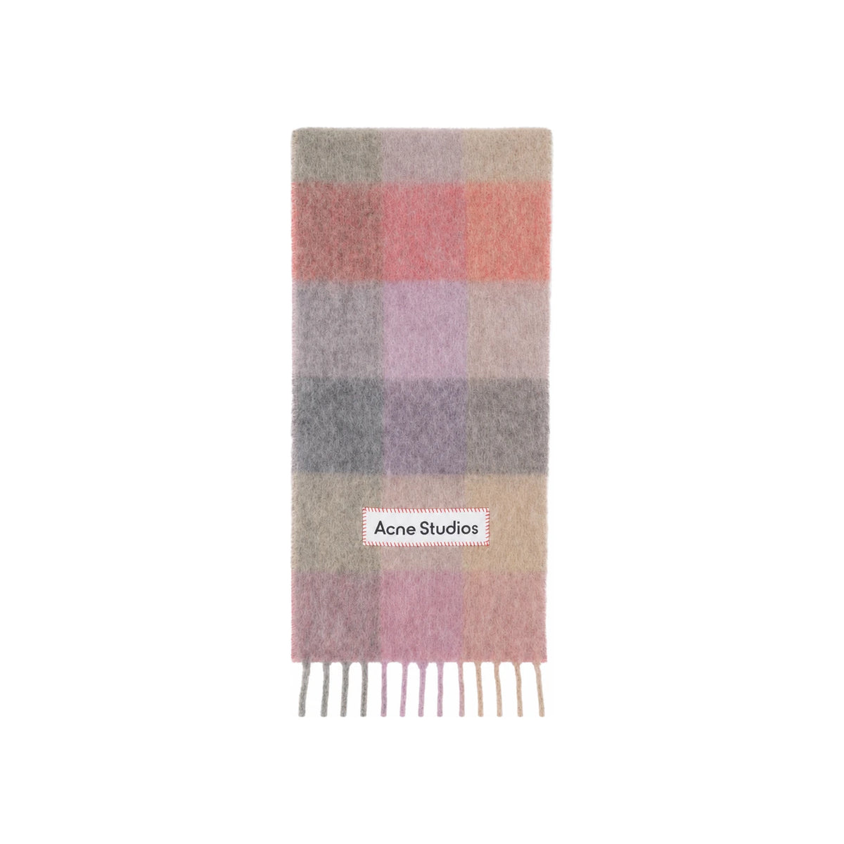 Acne Studios Check Alpaca Scarf Fuchsia CA0084