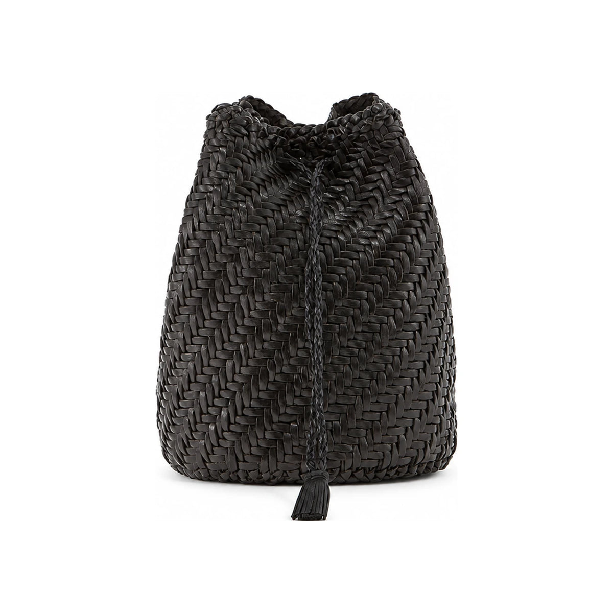 Dragon Diffusion Black Woven Leather Shoulder Bag