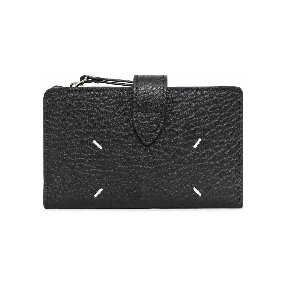 Maison Margiela Black Leather Stitch Card Holder Wallet Unisex