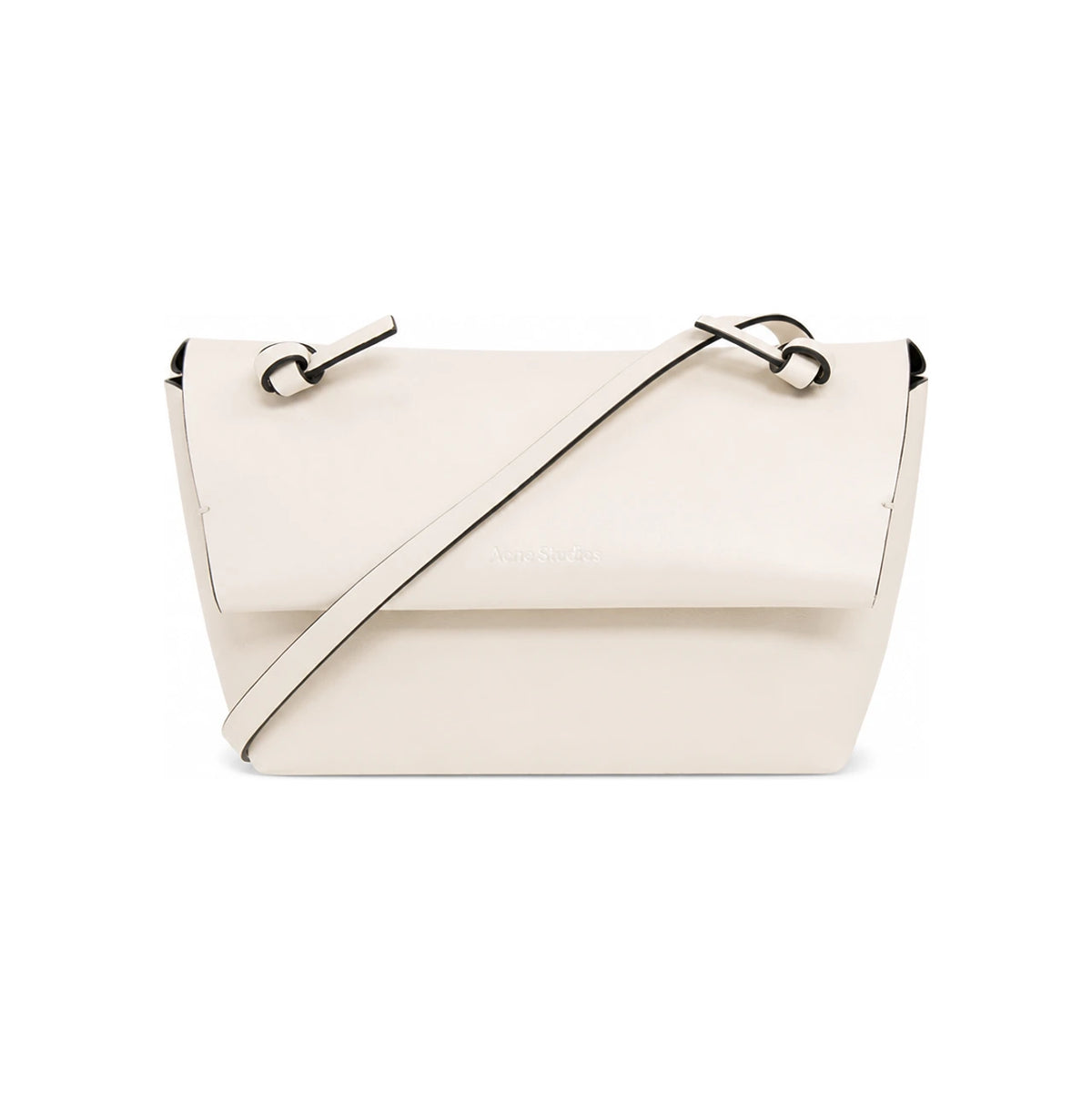 Acne Studios Alexandria Signature Logo Crossbody Bag Black Leather