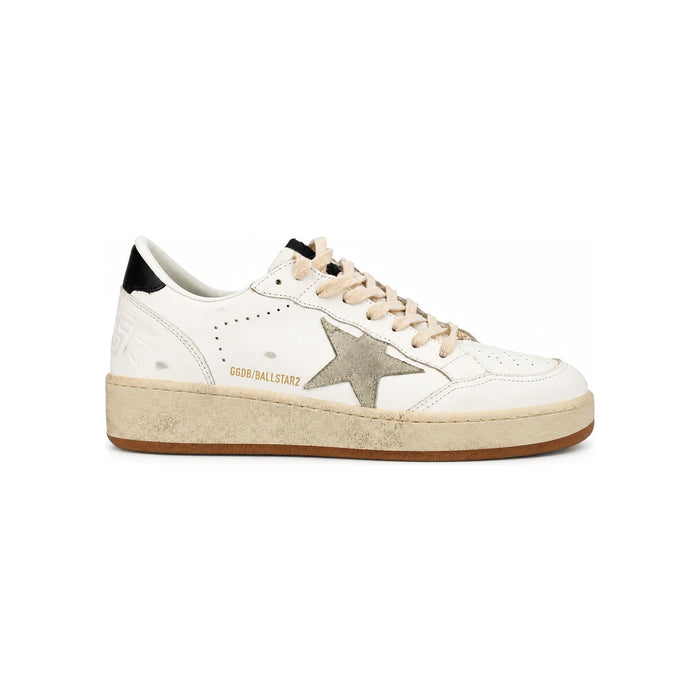 GOLDEN GOOSE Ball Star Suede Star Low-Top Sneakers White/Gray