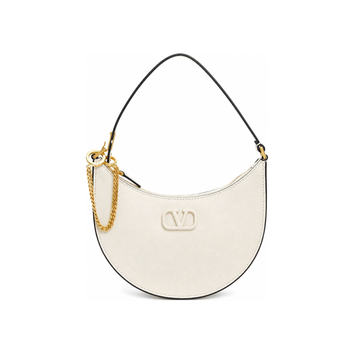 VALENTINO V-Logo Ivory Leather Shoulder Bag P0W19 RQR I16