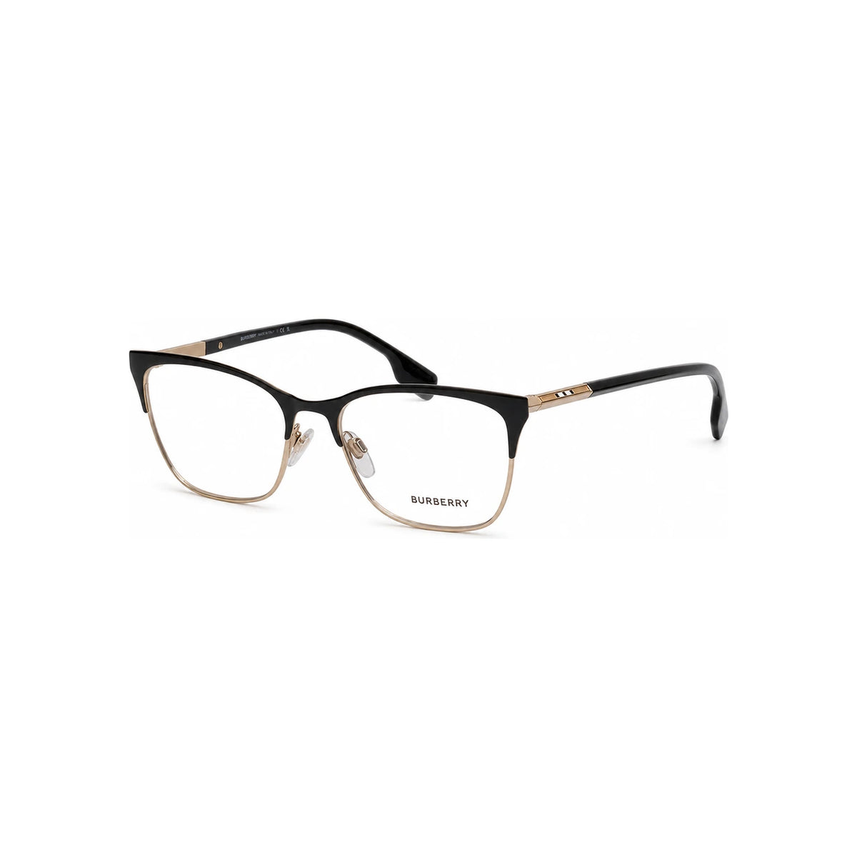 BURBERRY Gold Metal Square Eyeglass Frames Unisex BE1362 1326 ALMA