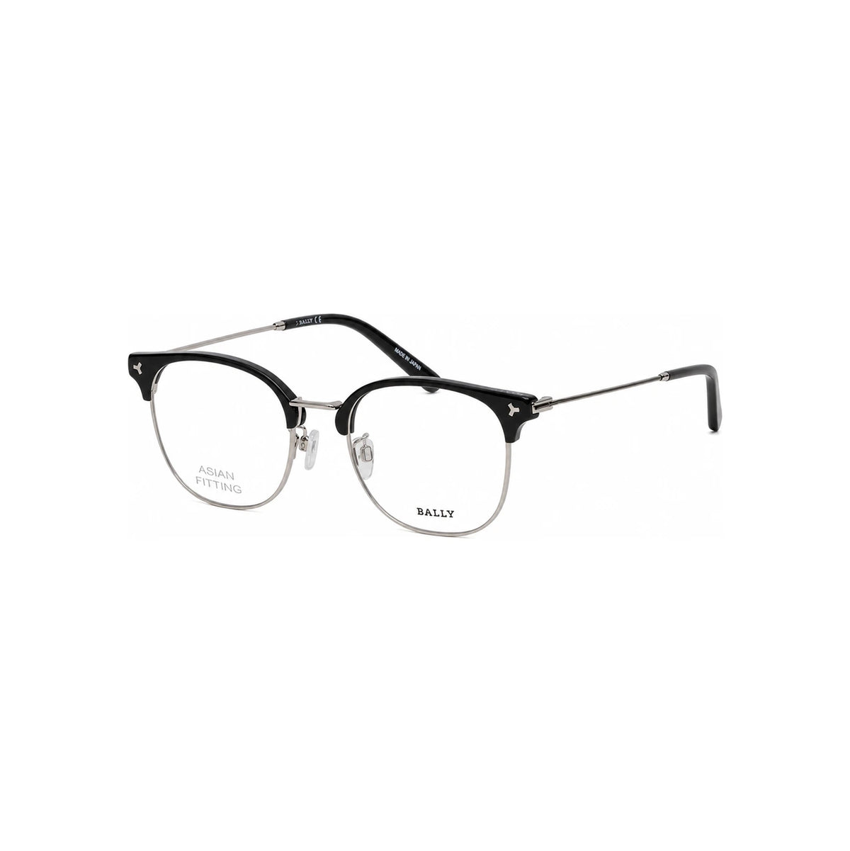 BALLY Gray Half-Rim Acetate Eyeglass Frames Unisex Asian Fit