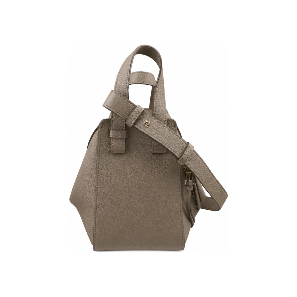 LOEWE Compact Hammock Leather Tote Bag Women Brown A538 H13X 23