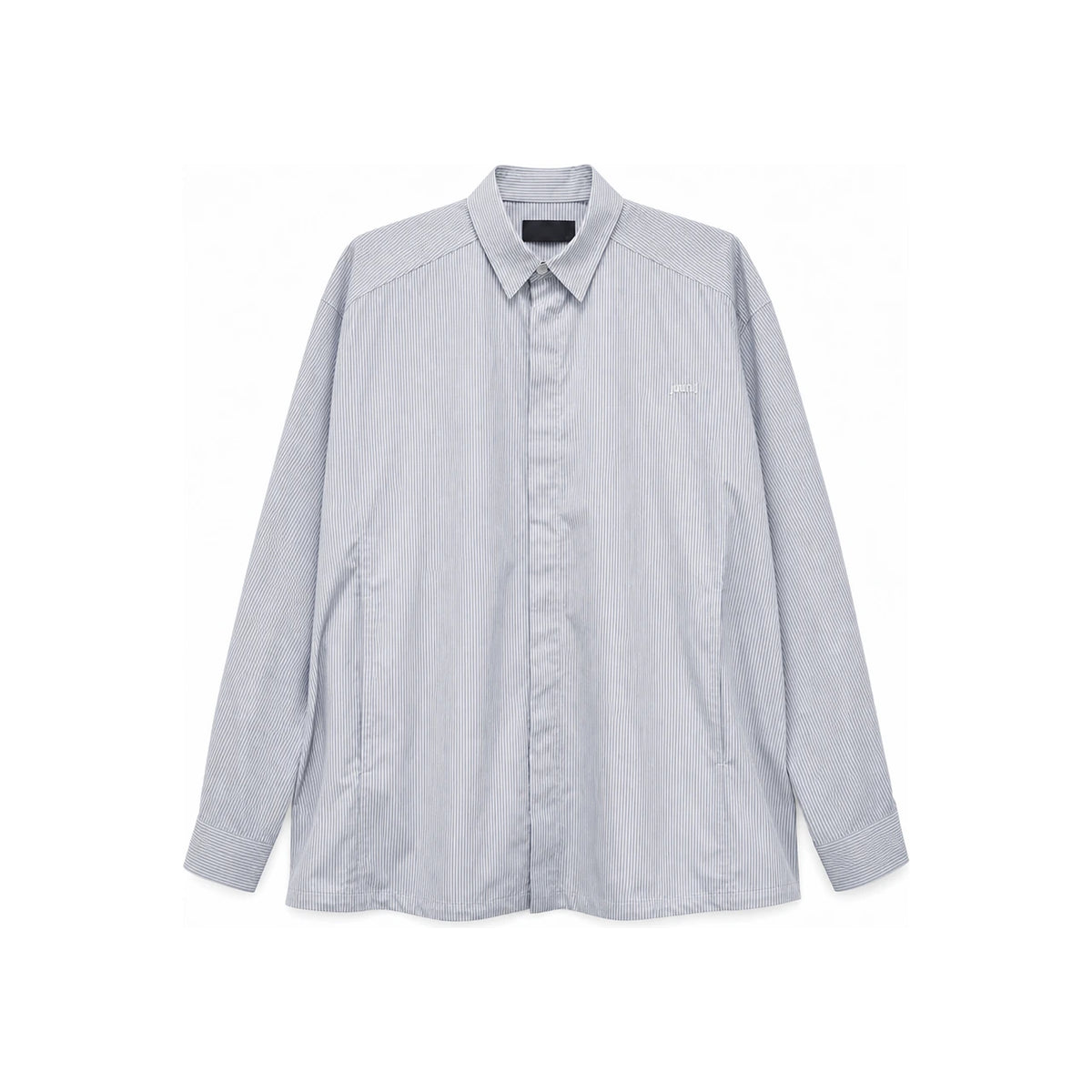 Juun.J Logo Embroidered Striped Long Sleeve Shirt