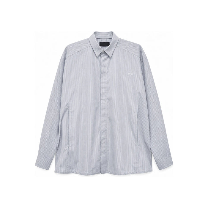 Juun.J Logo Embroidered Striped Long Sleeve Shirt