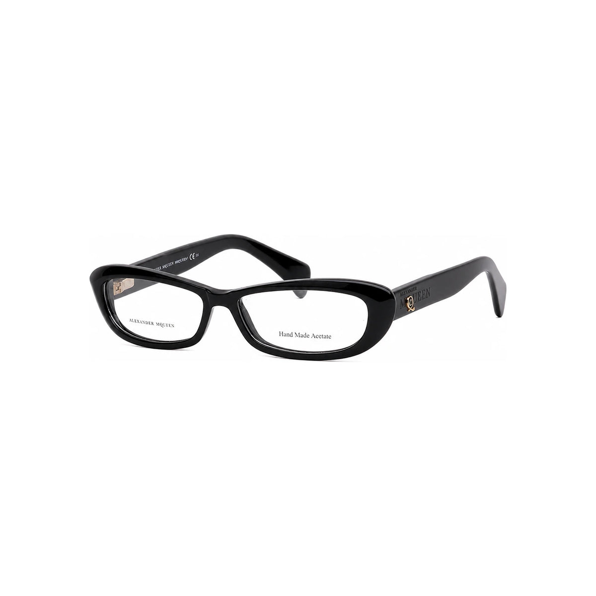 Alexander Mcqueen Retro Black Acetate Rectangle Eyeglass Frames