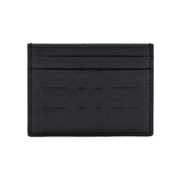 BURBERRY Embossed Check Leather Card Holder 8064466 MS SANDON ESM A1189