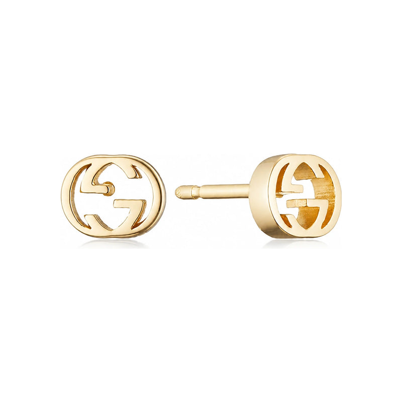 GUCCI Interlocking G 18K Yellow Gold Earrings YBD662111001 662111 J8500 8000