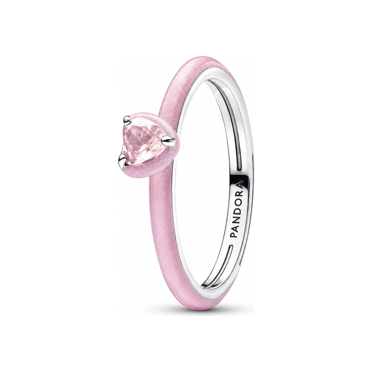 PANDORA Pink Heart Chakra Silver Ring for Women 193088 C02