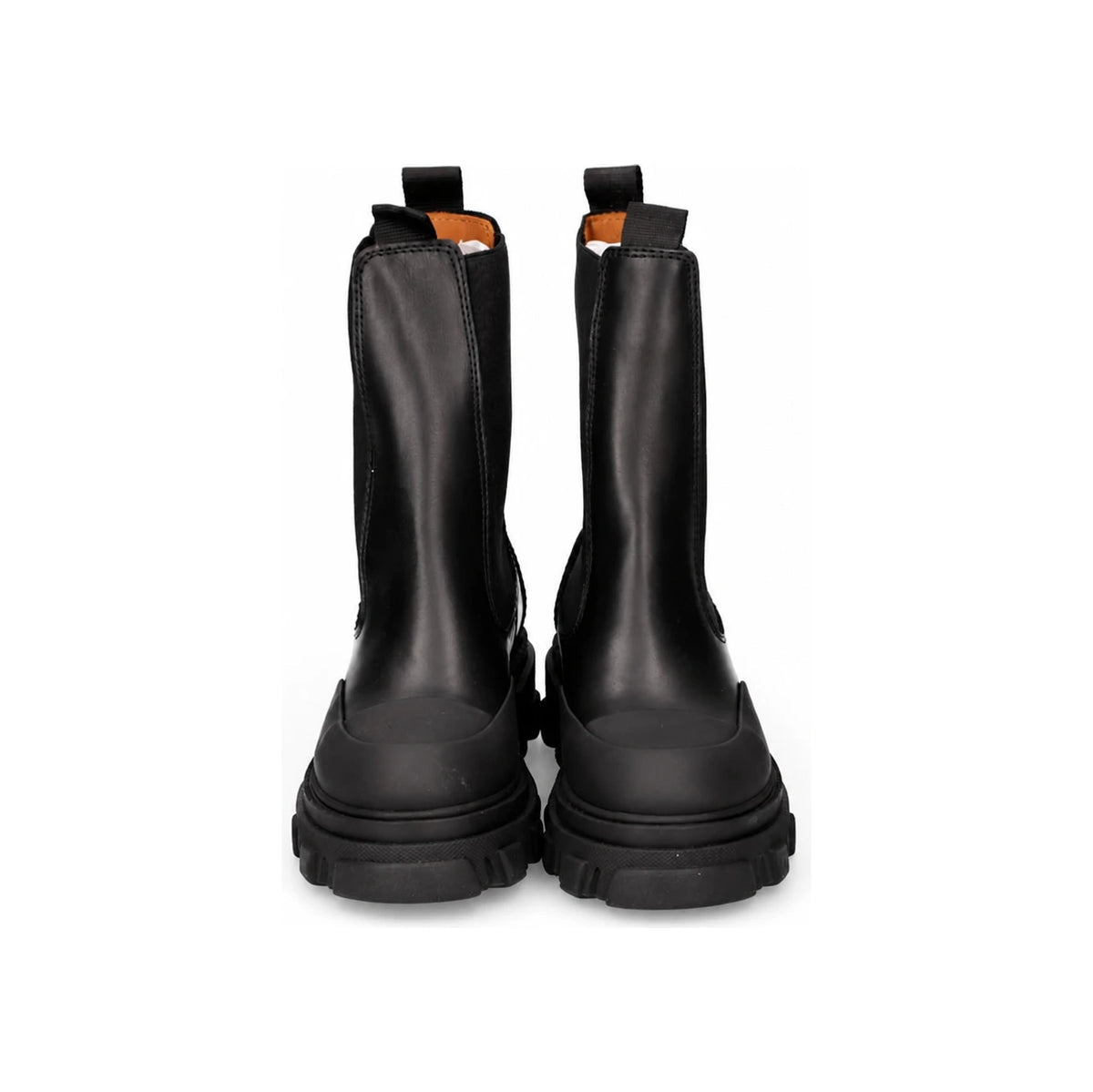 GANNI Black Leather Mid Chelsea Ankle Boots S1915099
