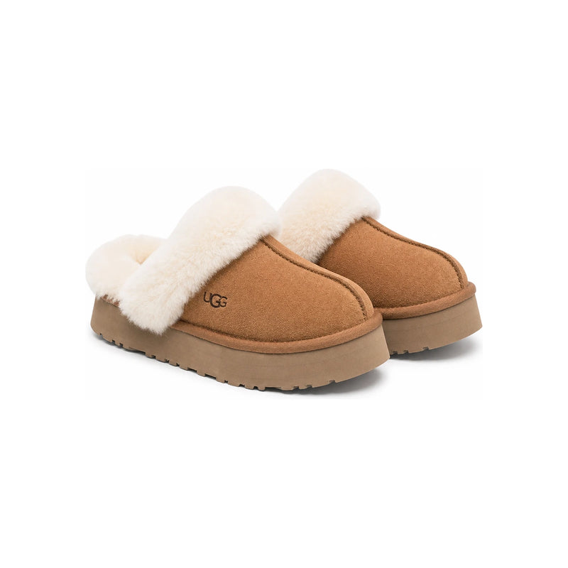 Ugg Disquette Chestnut Suede Shearling Slippers