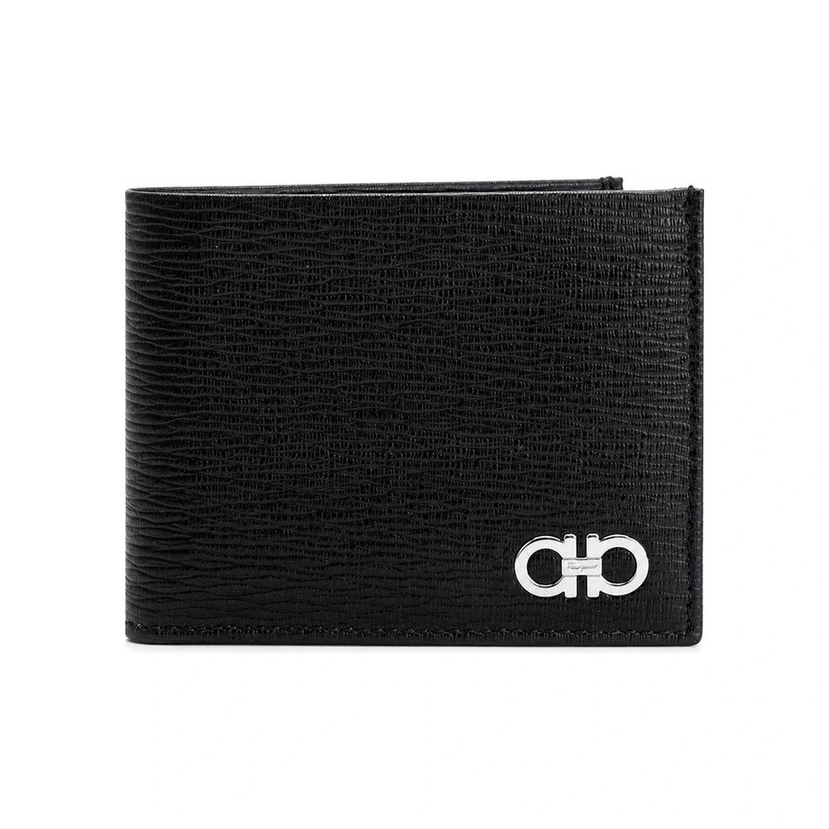 Ferragamo Black Leather Bifold Wallet for Men