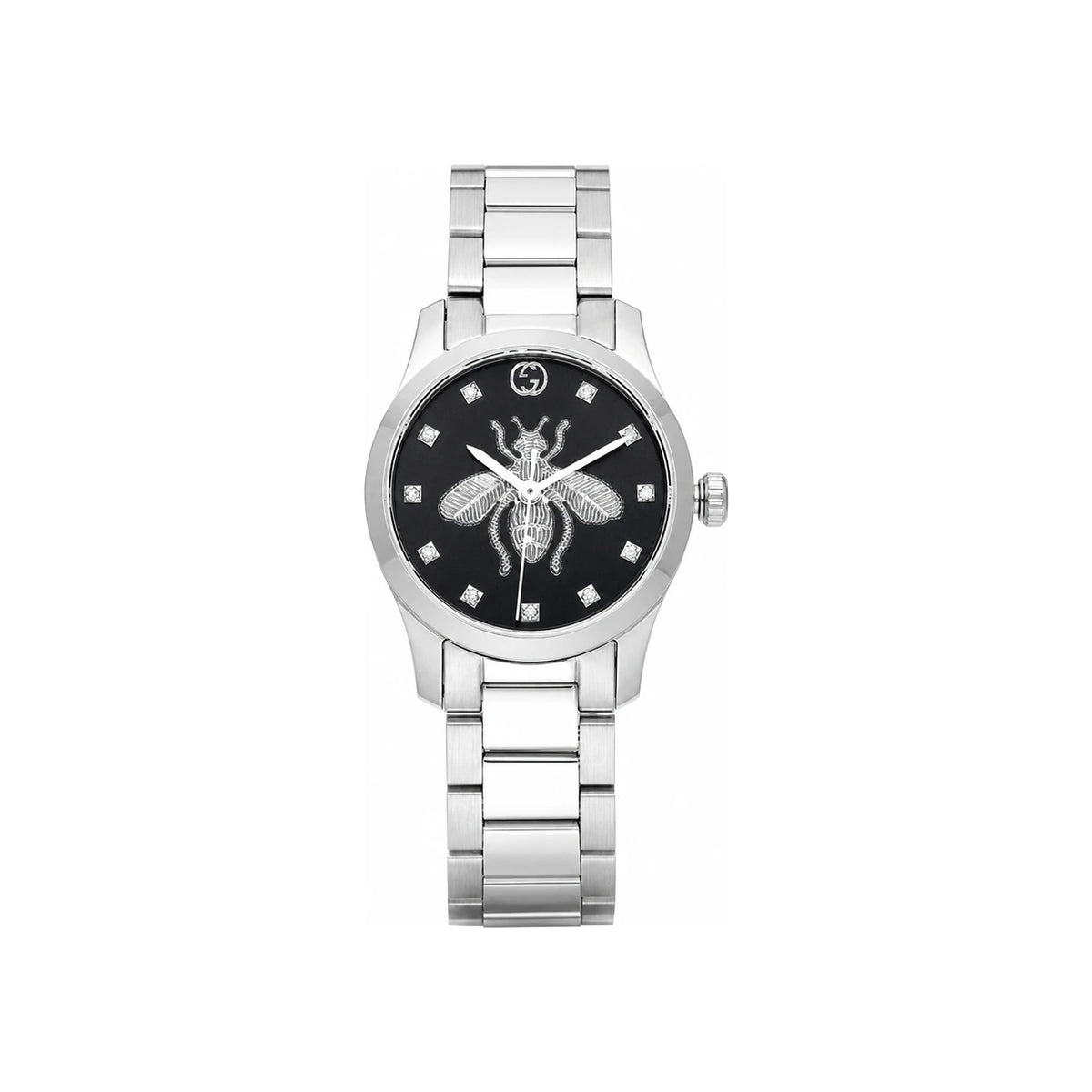 GUCCI Silver Stainless Steel G-Timeless Women’s Quartz Watch 27mm
