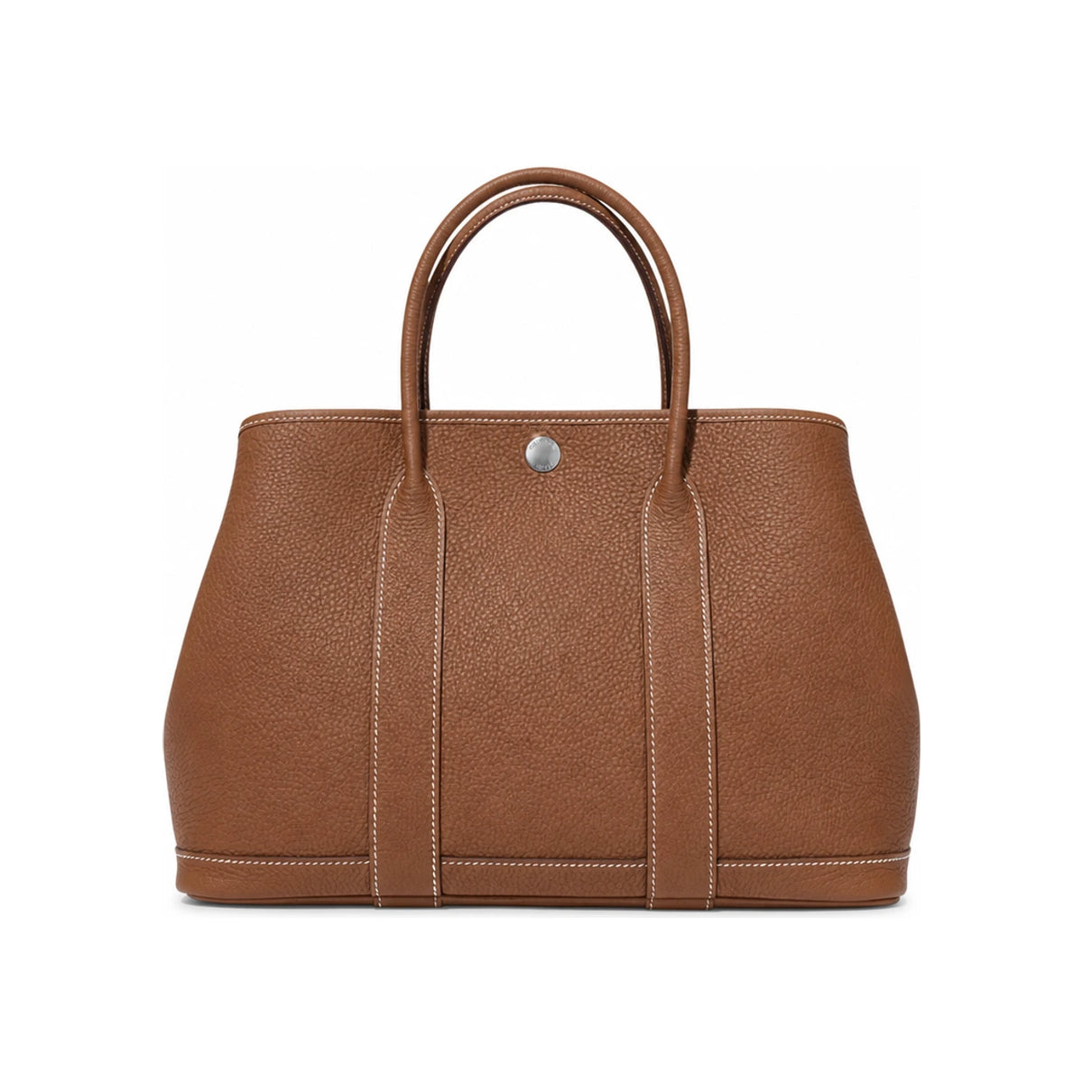 HERMES Garden Party 30 Negonda Gold Leather Tote Bag Palladium Hardware