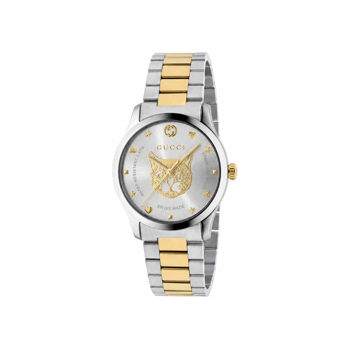 GUCCI G-Timeless Silver-Tone Stainless Steel Quartz Watch 38mm Men’s