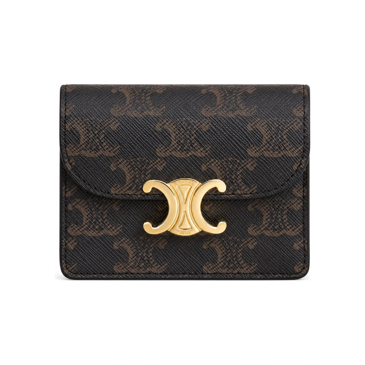 CELINE Triomphe Canvas Lambskin Card Wallet 10N062DB7 04LU