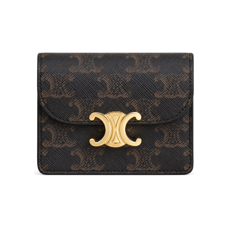 CELINE Triomphe Canvas Lambskin Card Wallet 10N062DB7 04LU