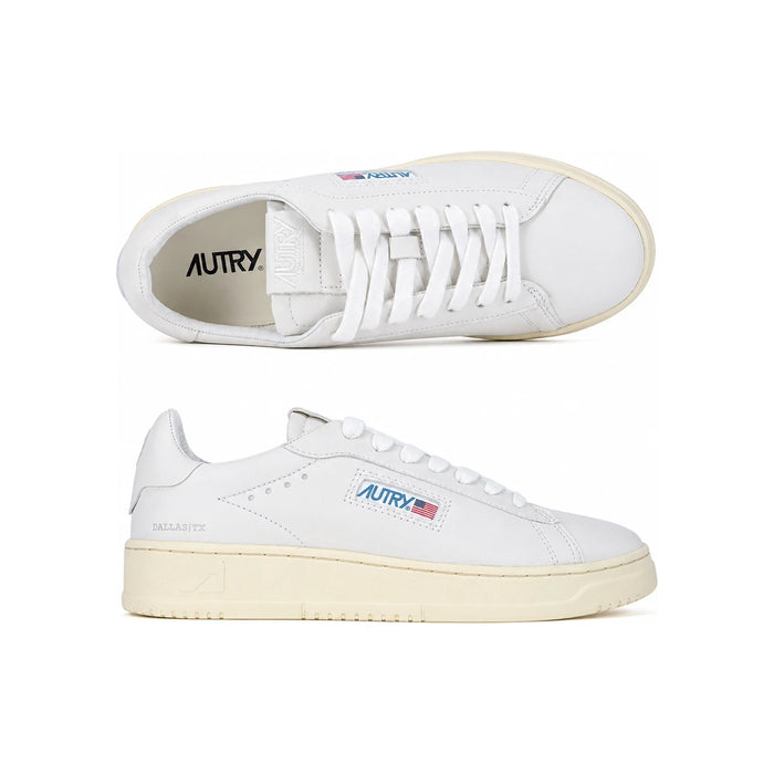 AUTRY Dallas Low Sneakers White Gray Leather Low-Top