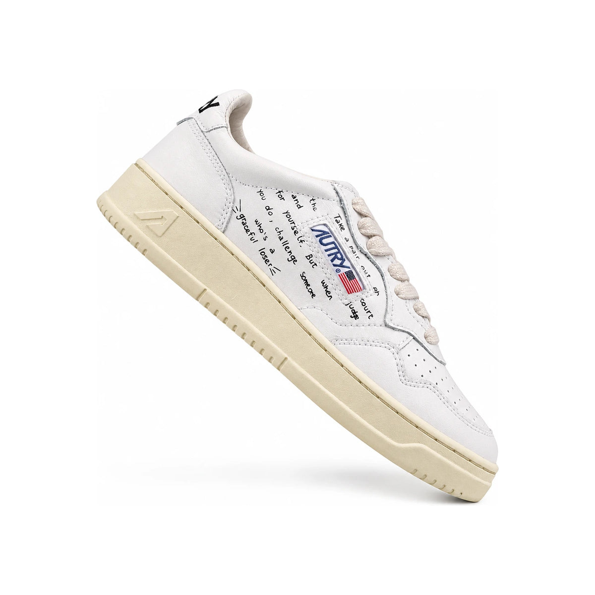 AUTRY Lettering Low-Top Sneakers Women’s White Leather