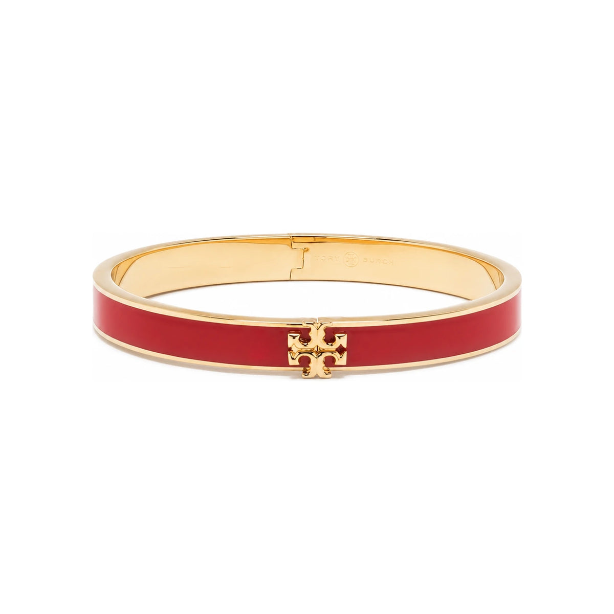 Tory Burch Kira Enamel Bangle Bracelet Red