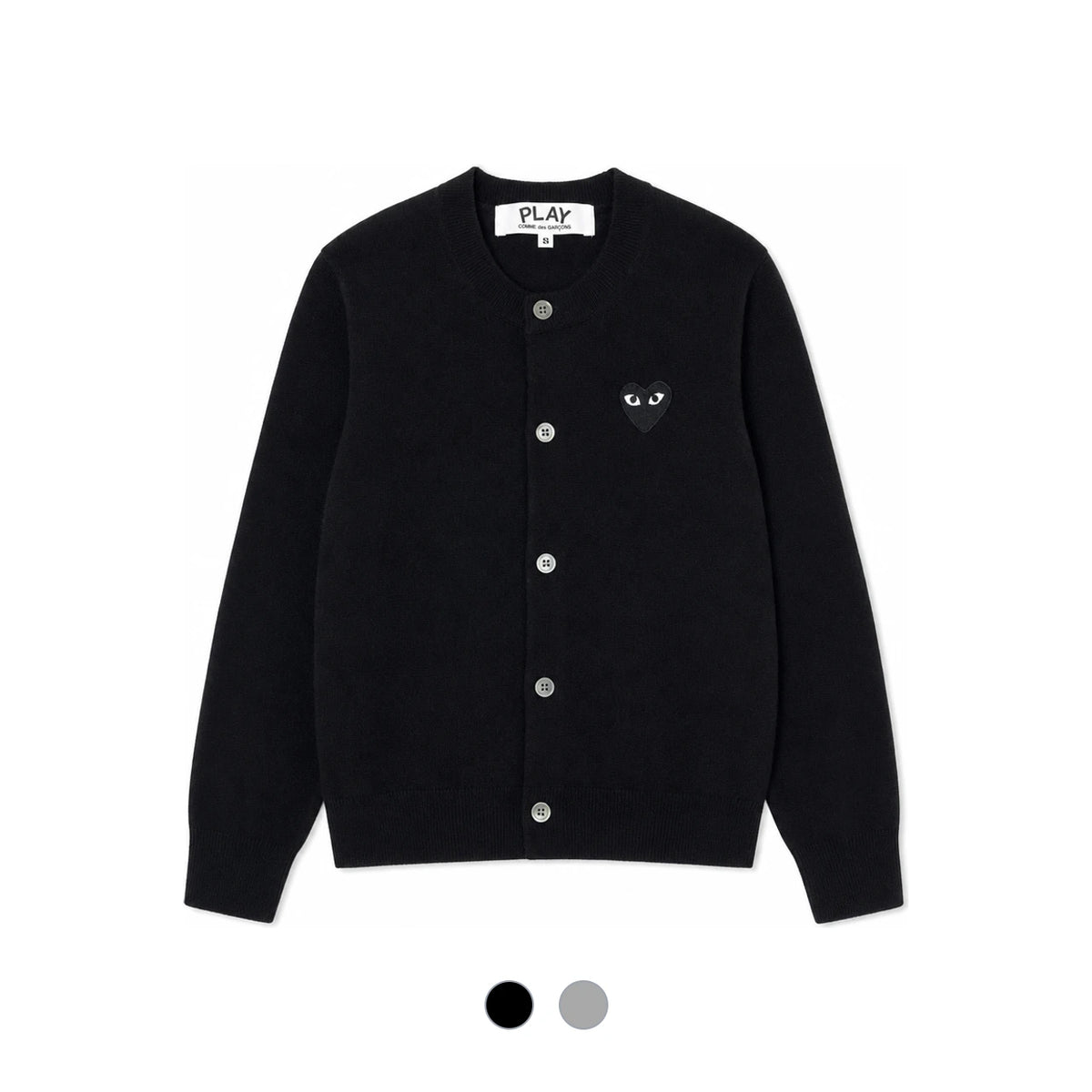 Comme des Garcons Wool Cardigan Play Red Heart Patch Women