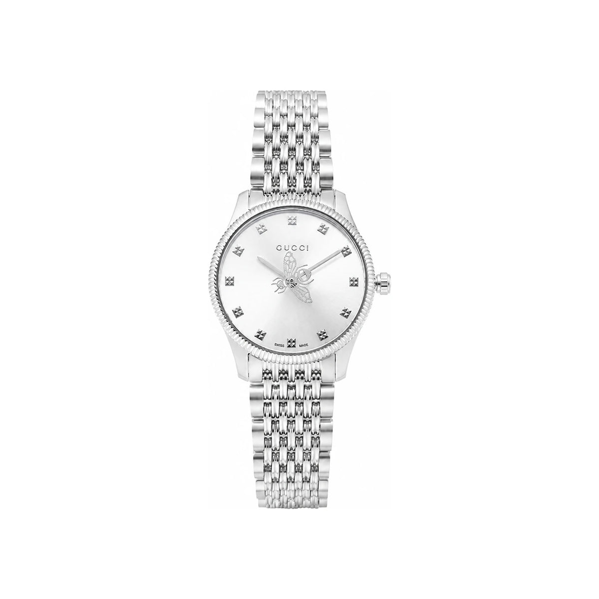 GUCCI Silver G-Timeless Bee Quartz Women’s Metal Watch