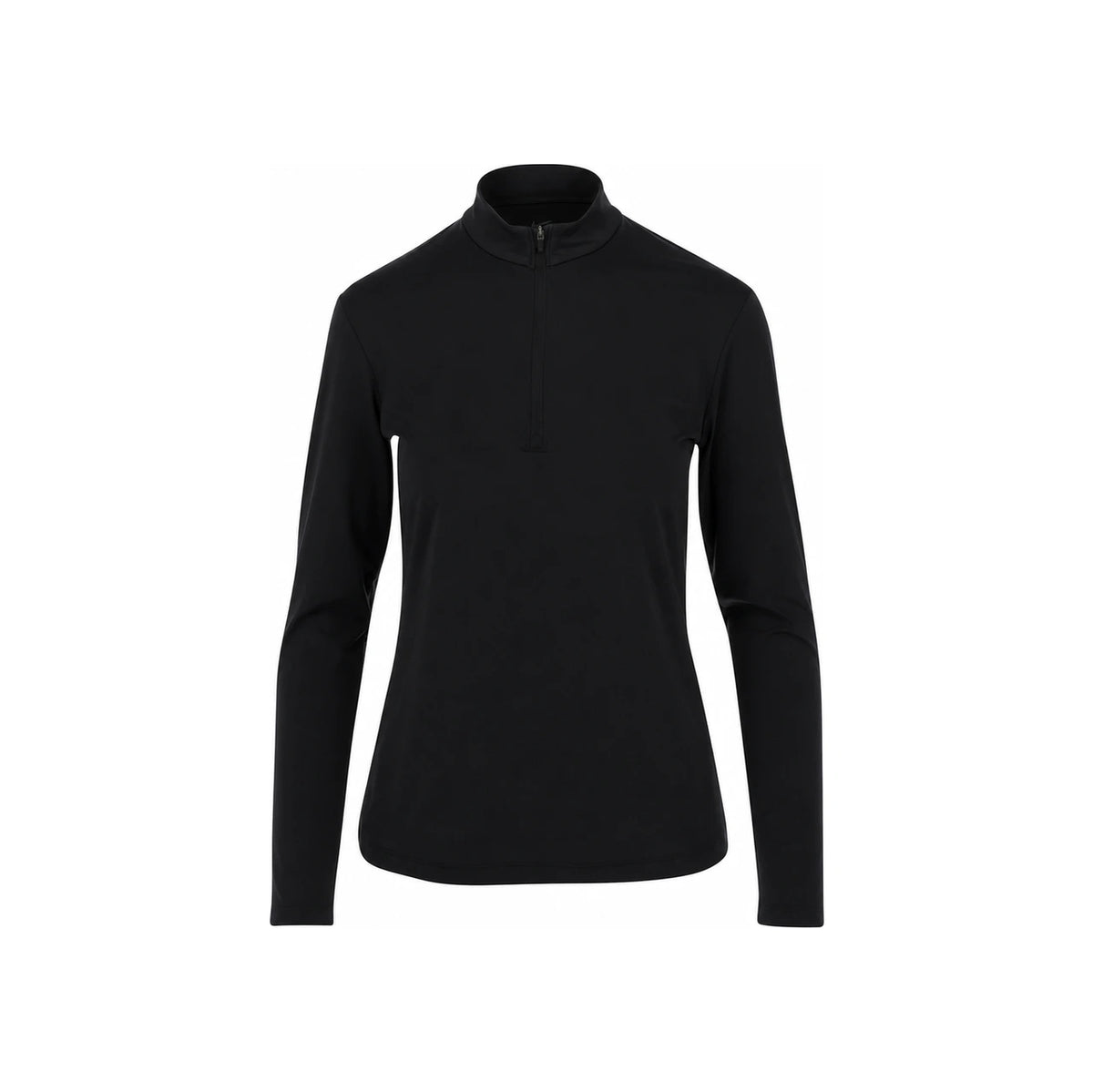 Nike Women’s Dri-FIT Slim Fit Half Zip Logo Print T-Shirt Black