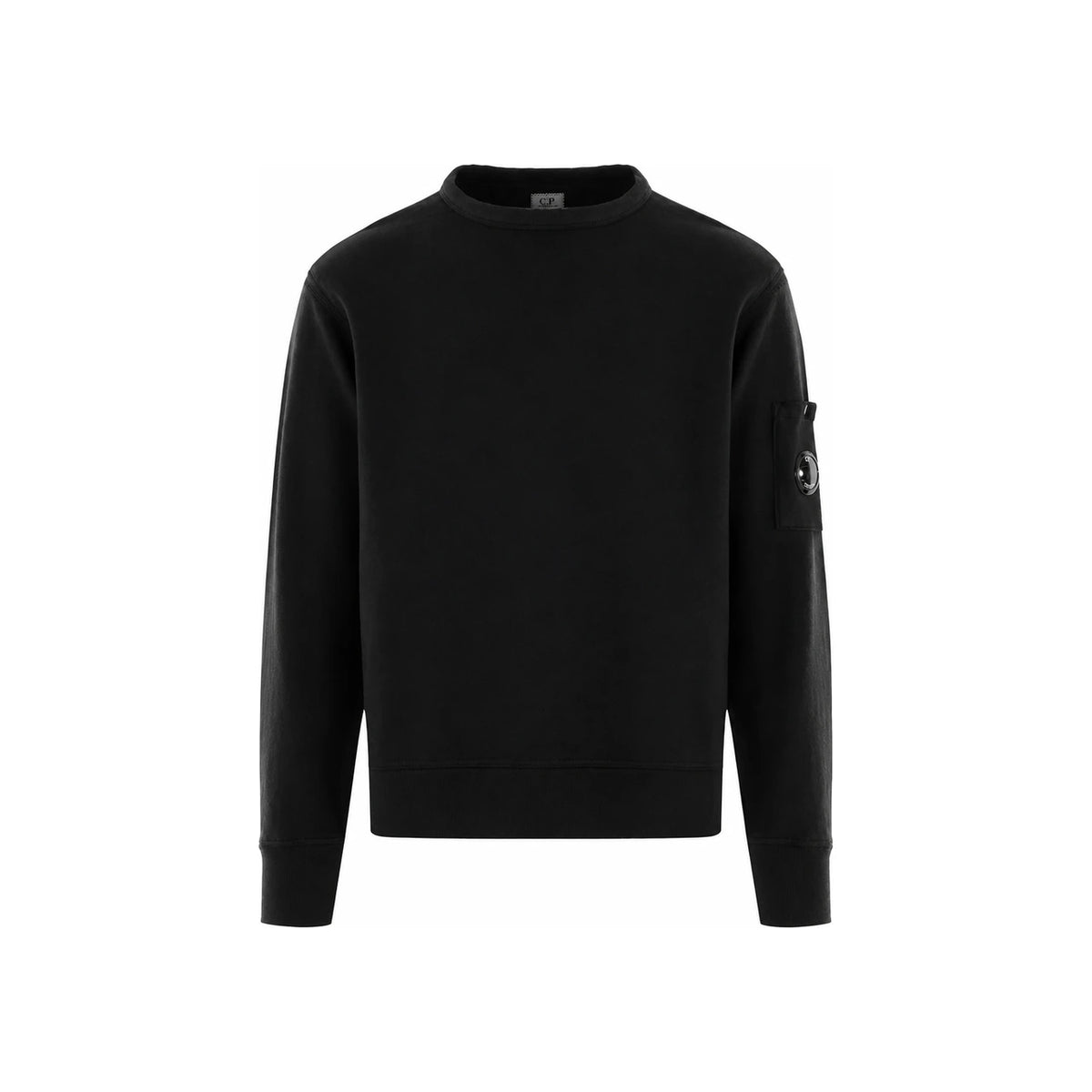 CP Company Lens Patch Crewneck Sweatshirt Black 18CMSS266A 110337O 999