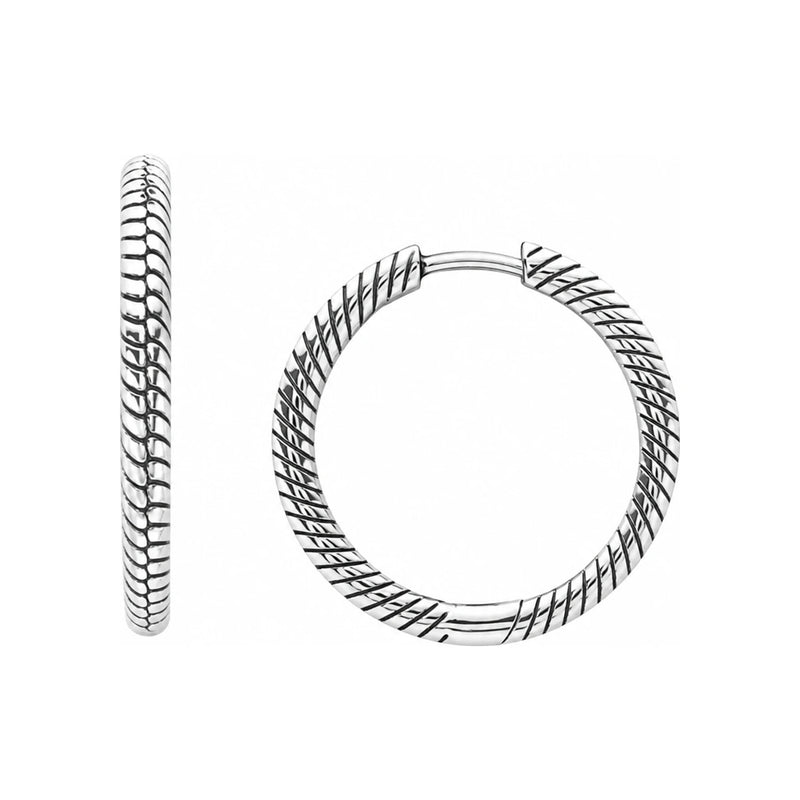 PANDORA Moments Charm Hoop Silver Earrings 299532C00