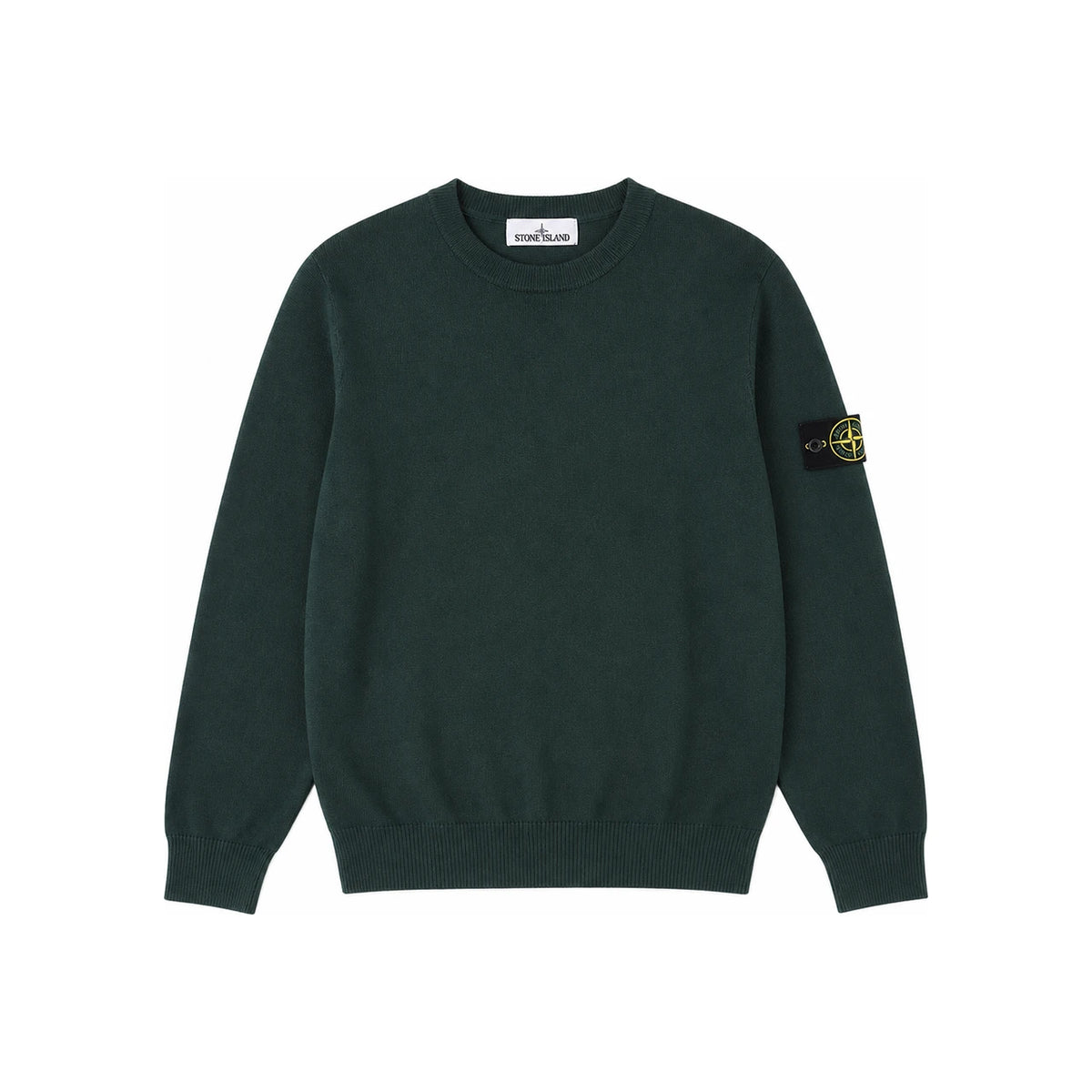 STONE ISLAND Wool Round Neck Knit Sweater Black 7715510C4 V0029