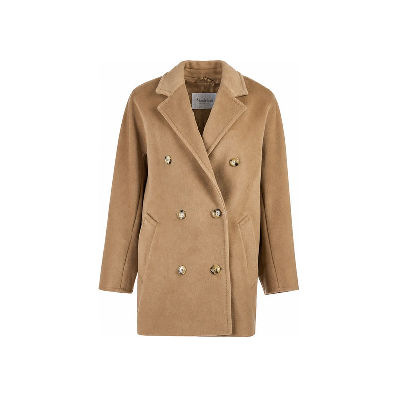 Max Mara Women’s Rebus Icon Coat Beige Wool Blend