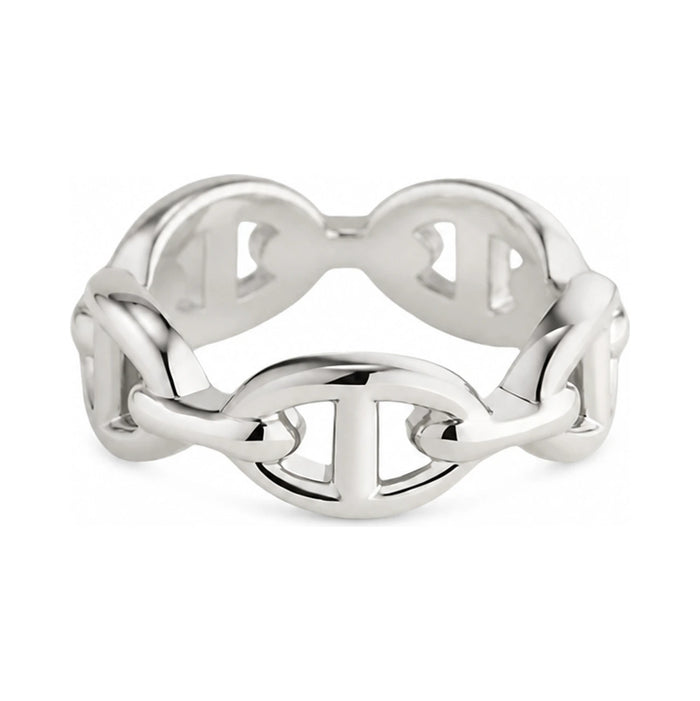 HERMES Chaîne d’Ancre Ring Silver Jewelry Ring